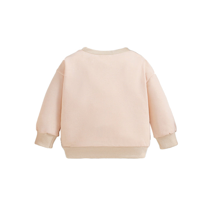Kids Beige & Red Typography Printed Pullover