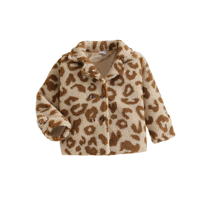 Boys Brown Animal Printed Cotton Insulator Fur Tailored Jacket