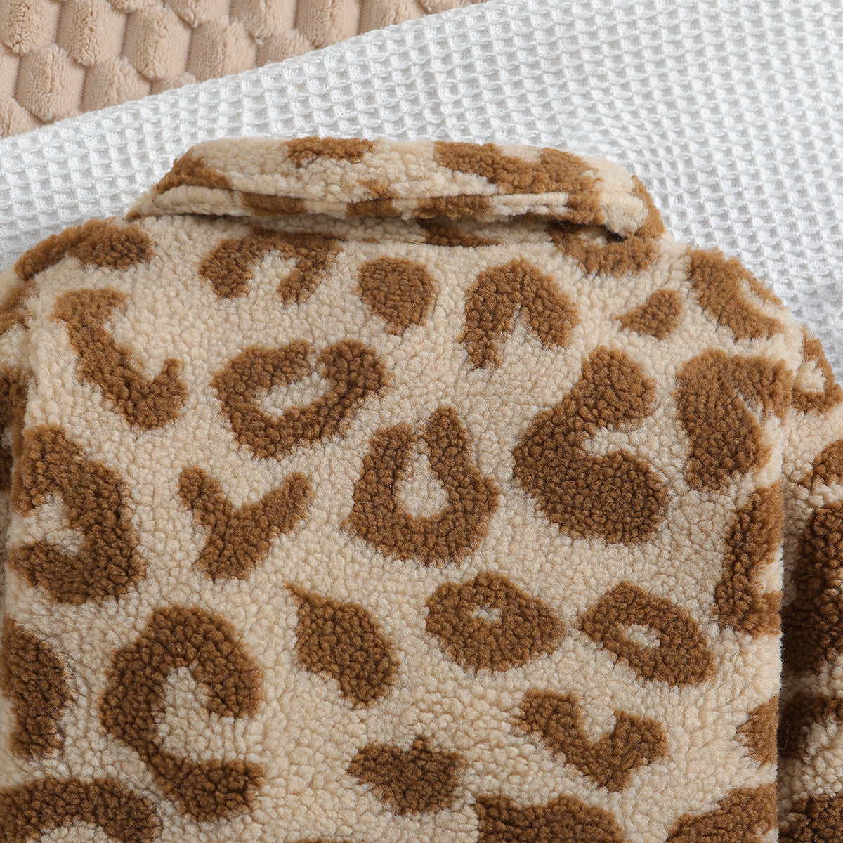 Boys Brown Animal Printed Cotton Insulator Fur Tailored Jacket