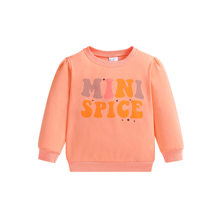 Girls Pink Typography Printed Cotton Pullover Sweatshirt