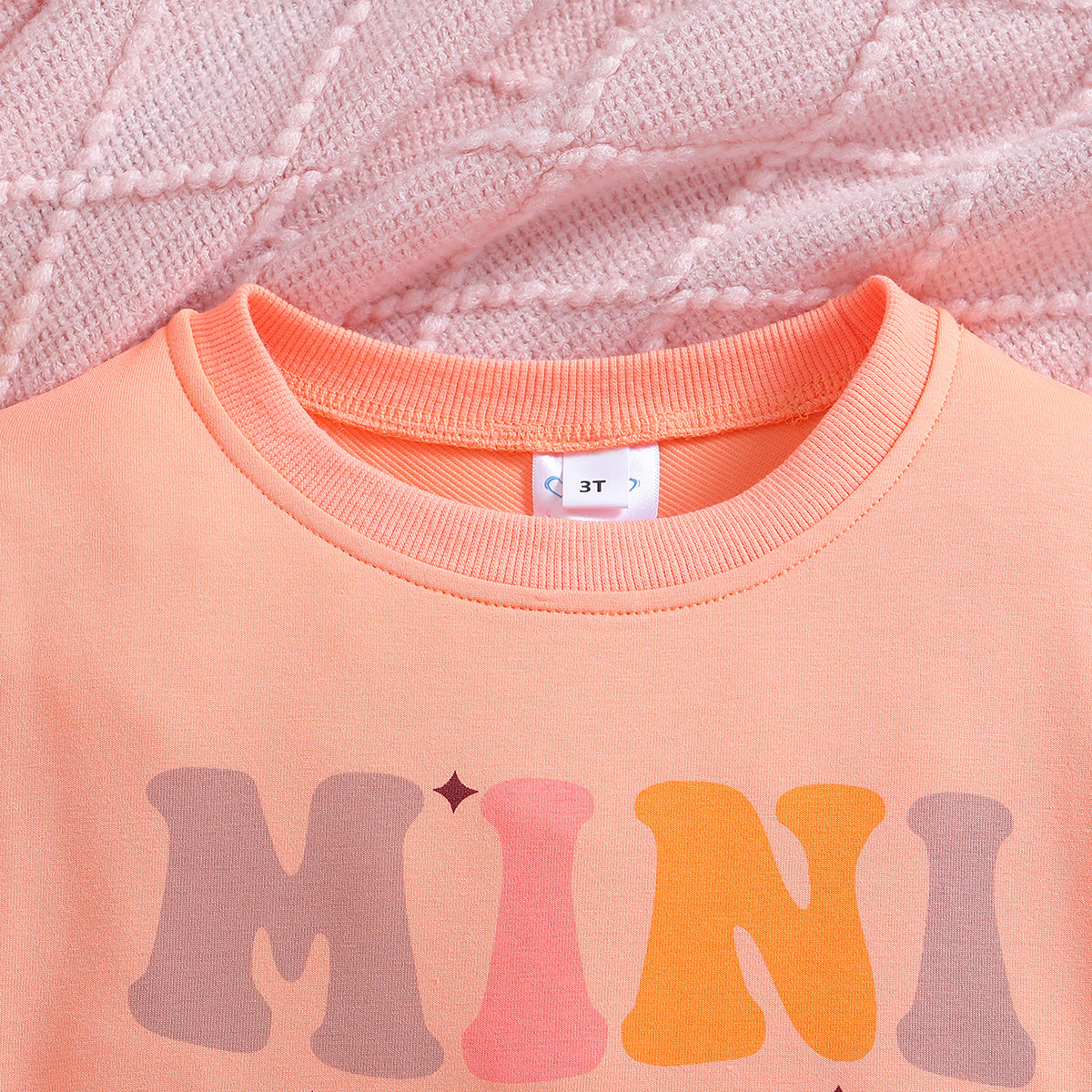 Girls Pink Typography Printed Cotton Pullover Sweatshirt