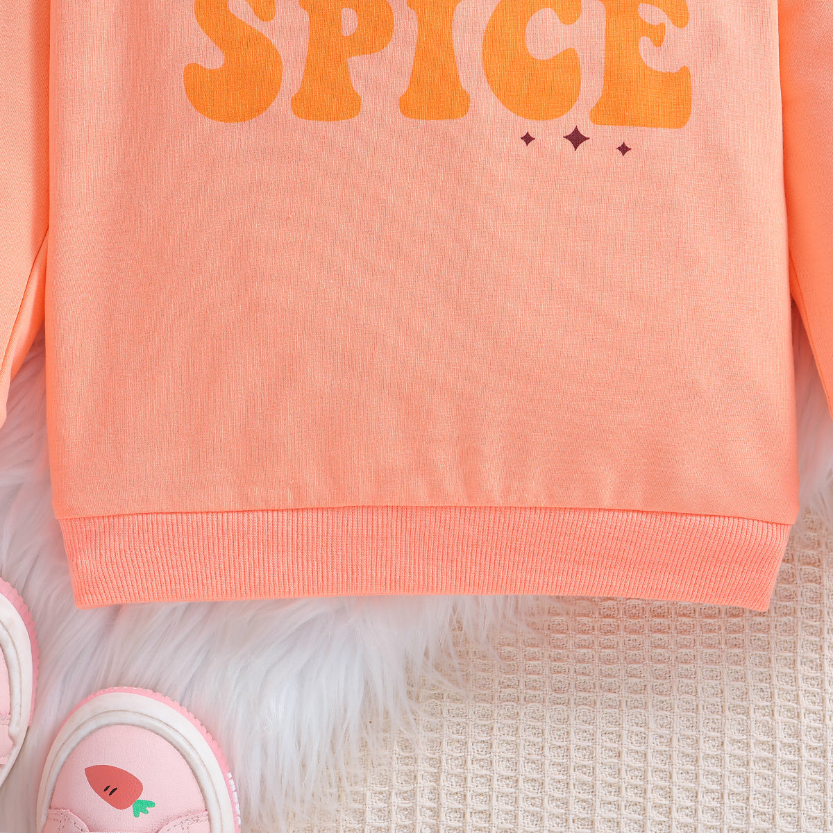 Girls Pink Typography Printed Cotton Pullover Sweatshirt