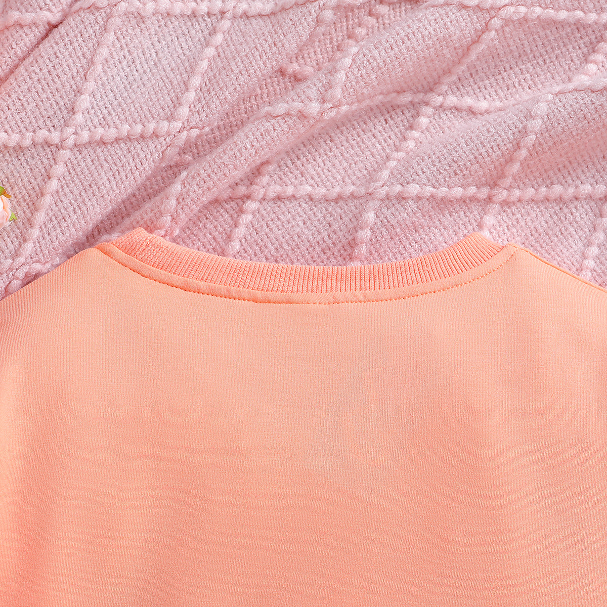 Girls Pink Typography Printed Cotton Pullover Sweatshirt