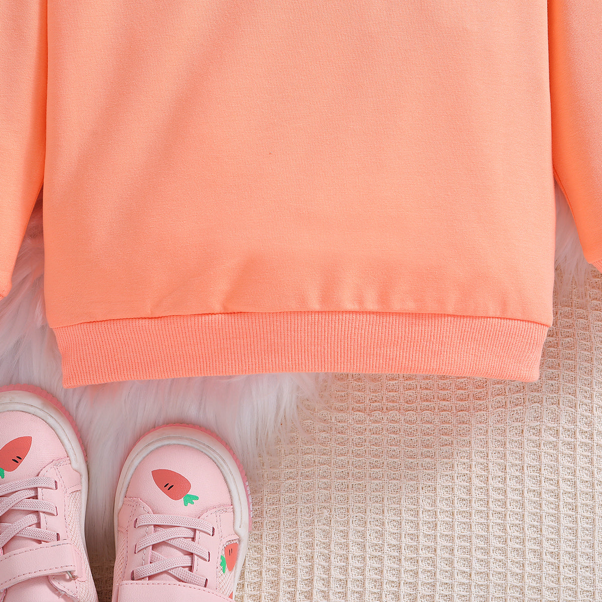 Girls Pink Typography Printed Cotton Pullover Sweatshirt