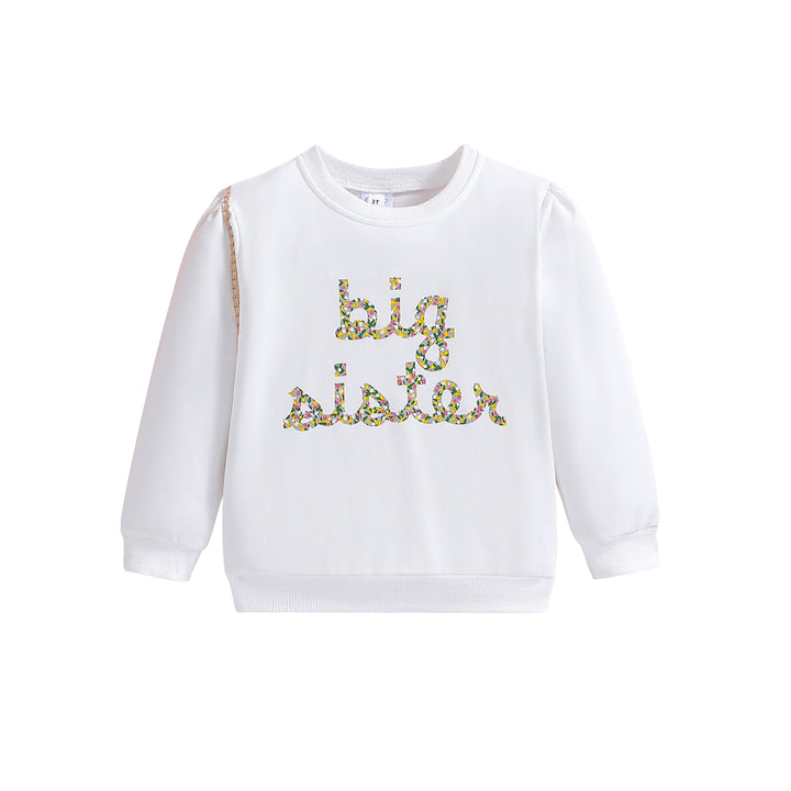 Girls Typography Printed Cotton Pullover