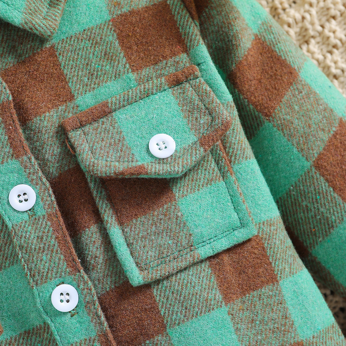 Boys Green Buffalo Checked Casual Shirt