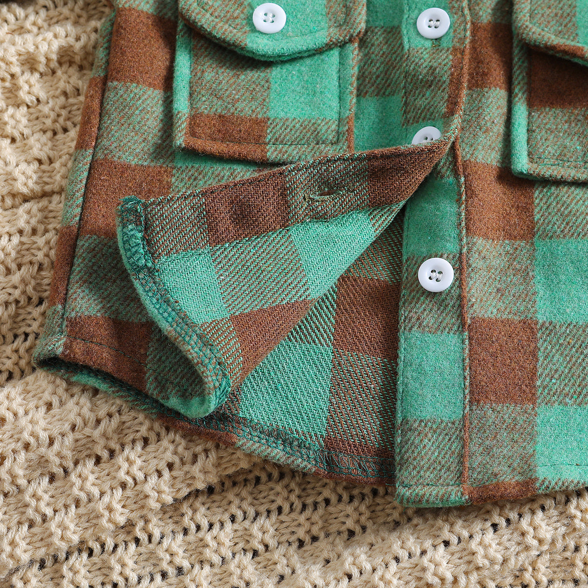 Boys Green Buffalo Checked Casual Shirt