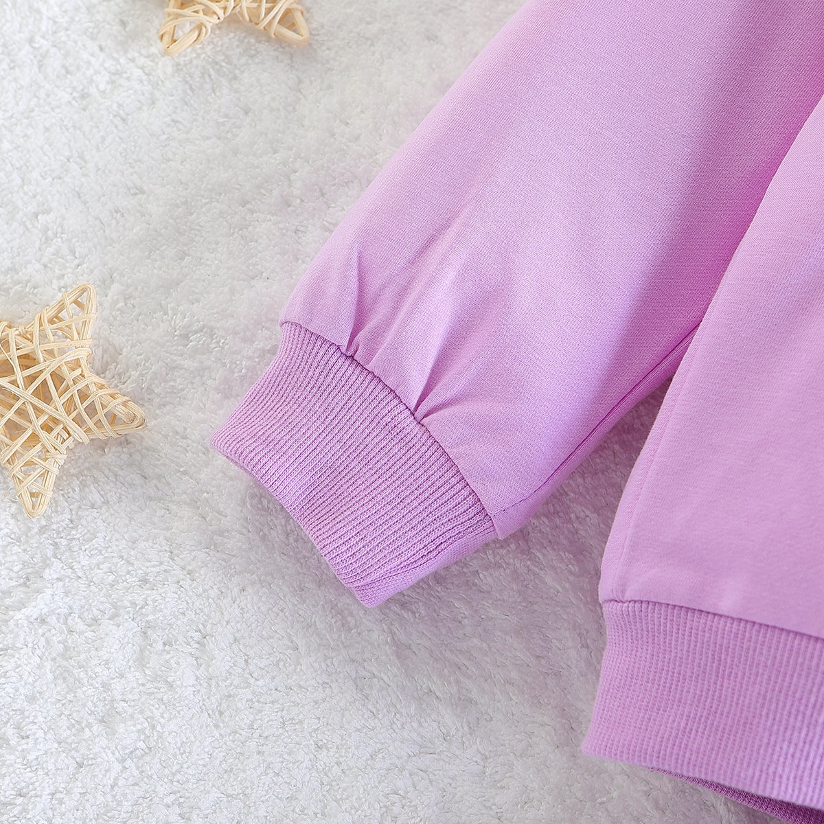 Girls Purple Printed T-shirt With Trousers