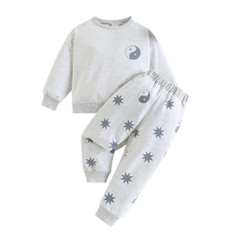 Boys Grey Printed Top with Pyjamas