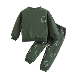 Infant Boys Green Graphic Printed Top with Trousers