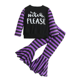 Girls Purple Colourblocked Top With Palazzos