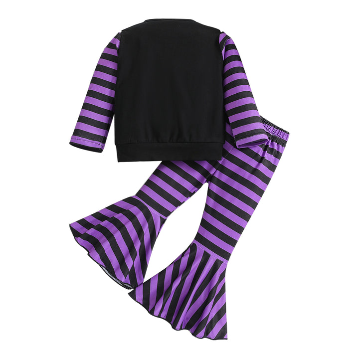 Girls Purple Colourblocked Top With Palazzos