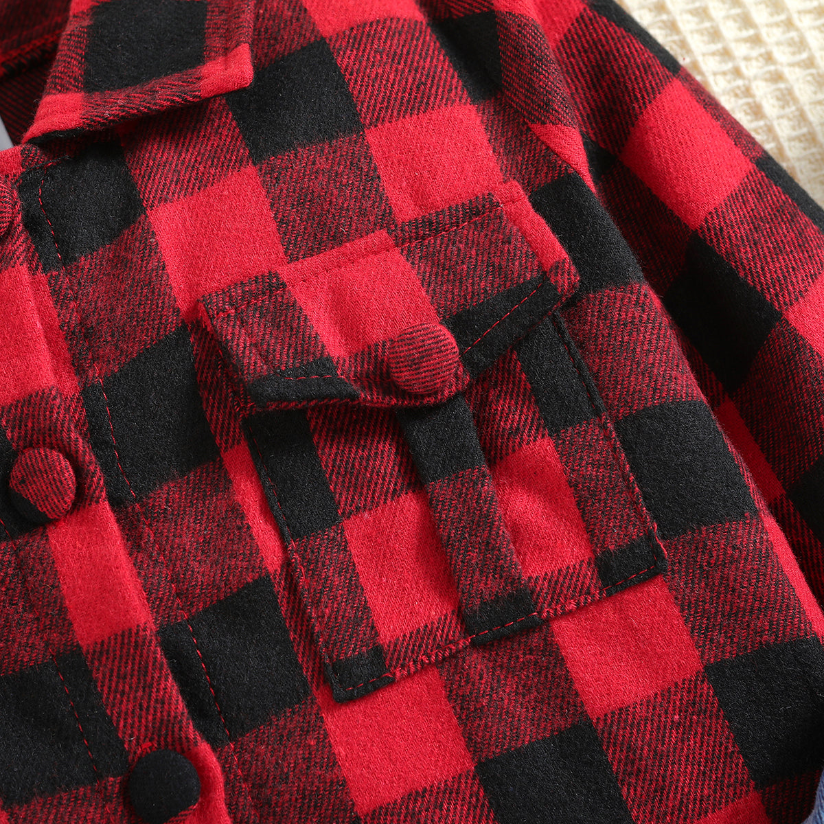 Boys Red Checked Shirt with Trousers