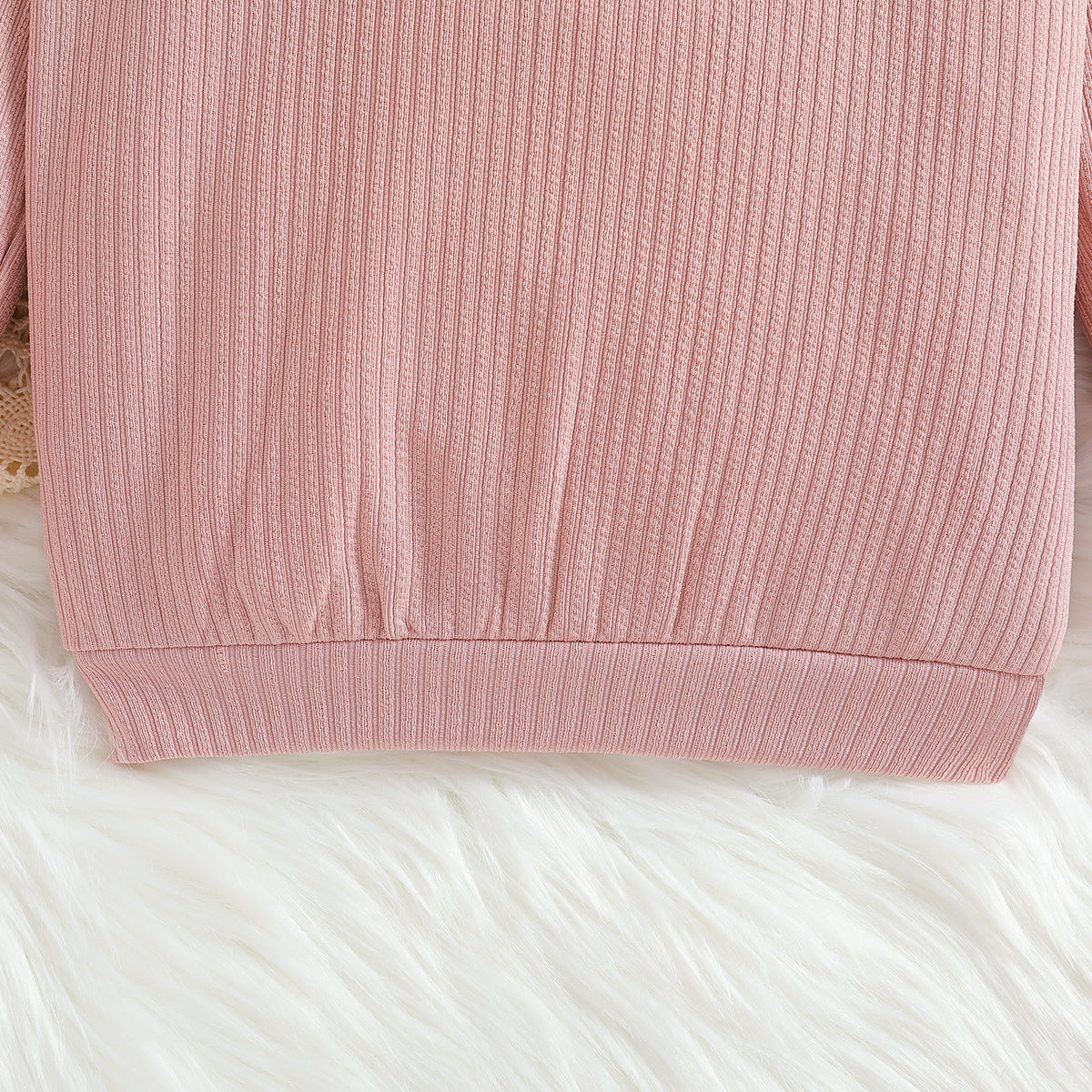 Girls Pink & White T-shirt with Printed Trouser
