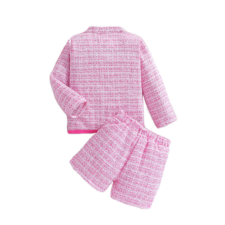 Girls Pink Checked Top with Shorts