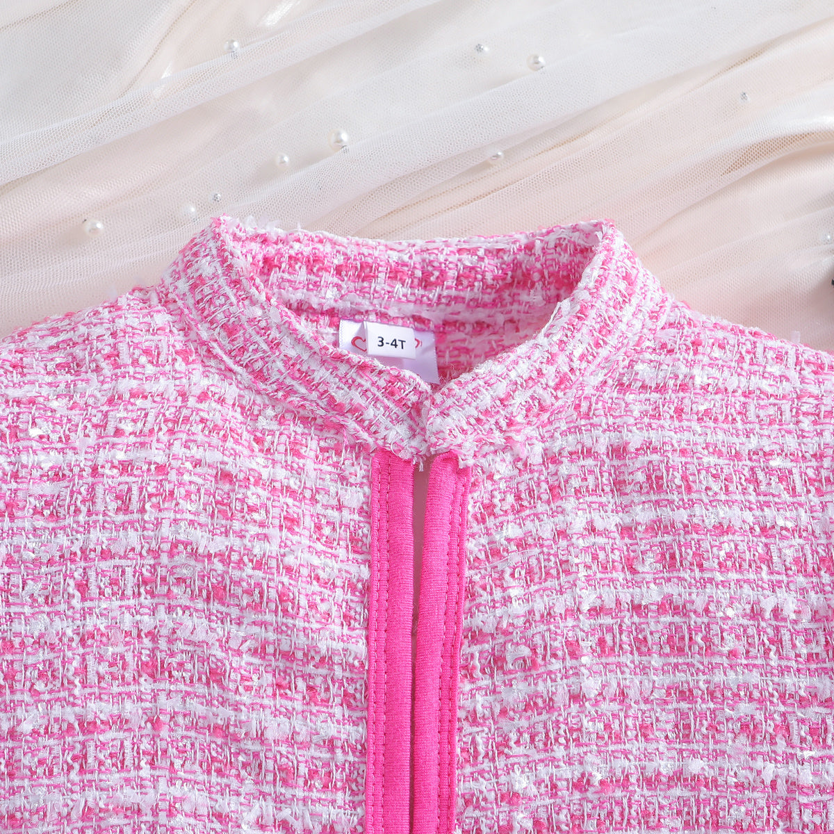Girls Pink Checked Top with Shorts