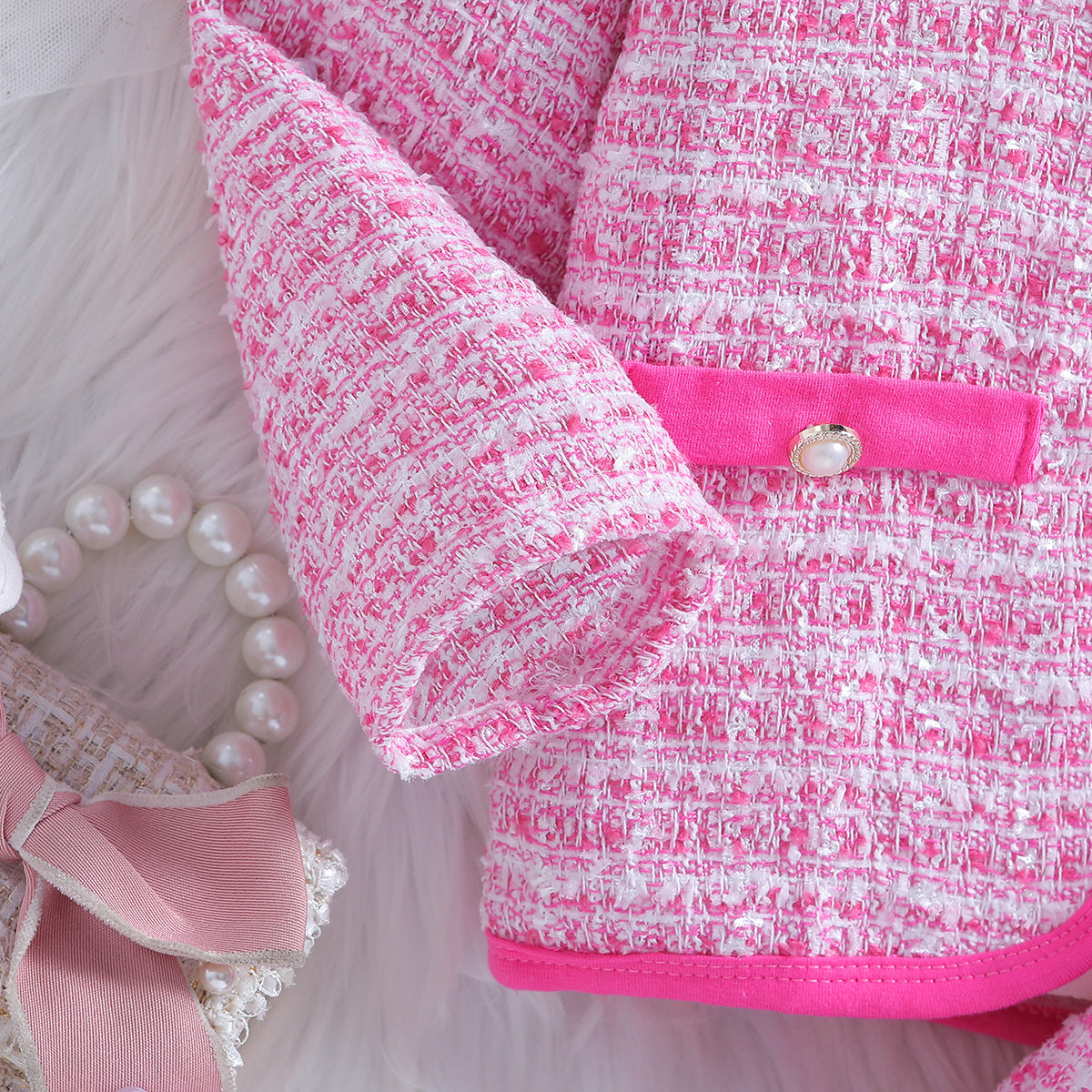 Girls Pink Checked Top with Shorts