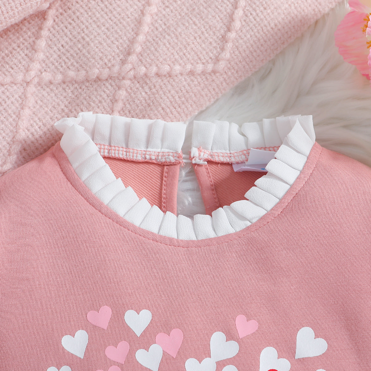 Girls Pink Printed Pure Cotton Top with Pyjamas