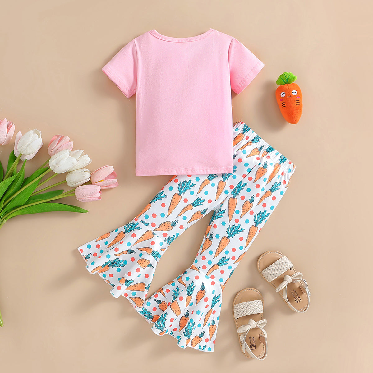 Girls Printed T-shirt with Trousers