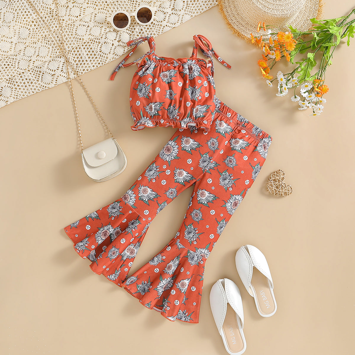 Girls Printed Top with Palazzos