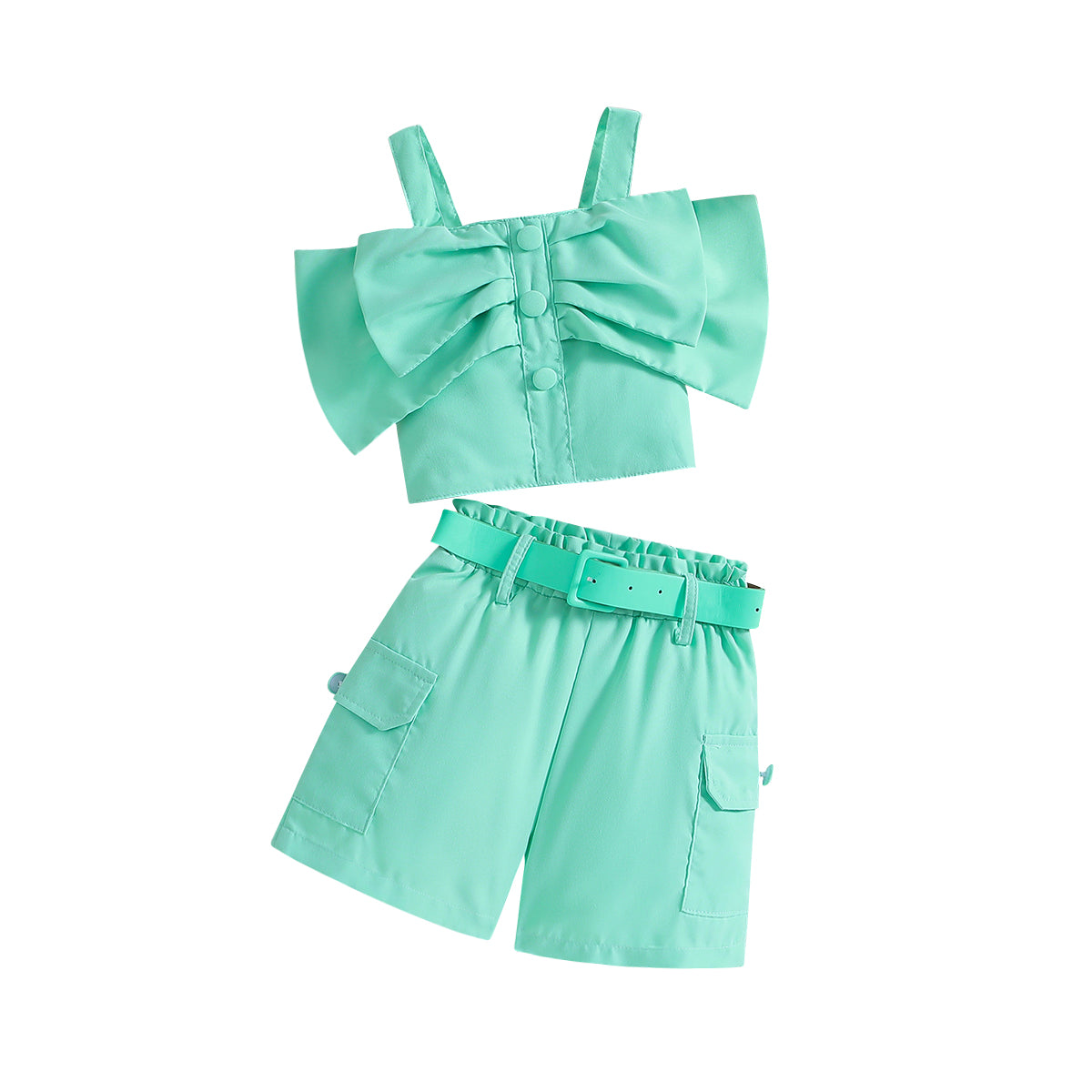 Girls Square Neck Top with Shorts