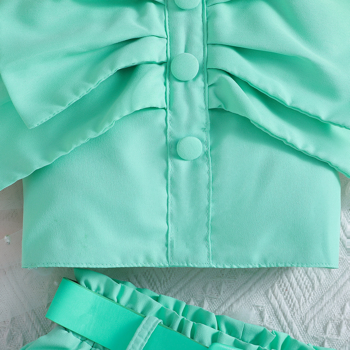 Girls Square Neck Top with Shorts