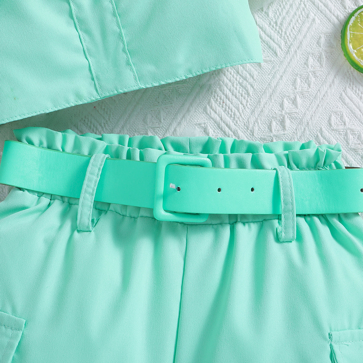 Girls Square Neck Top with Shorts