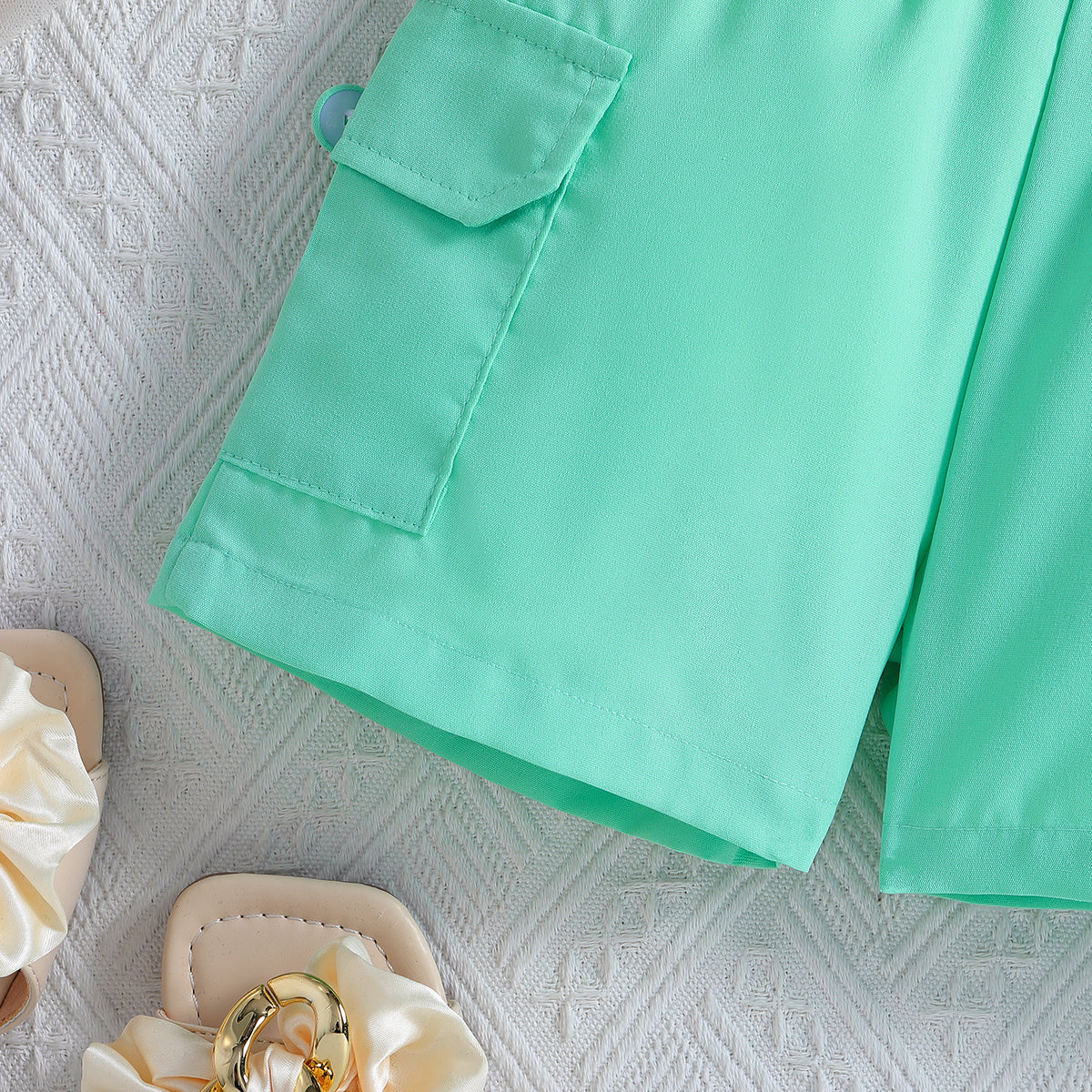 Girls Square Neck Top with Shorts