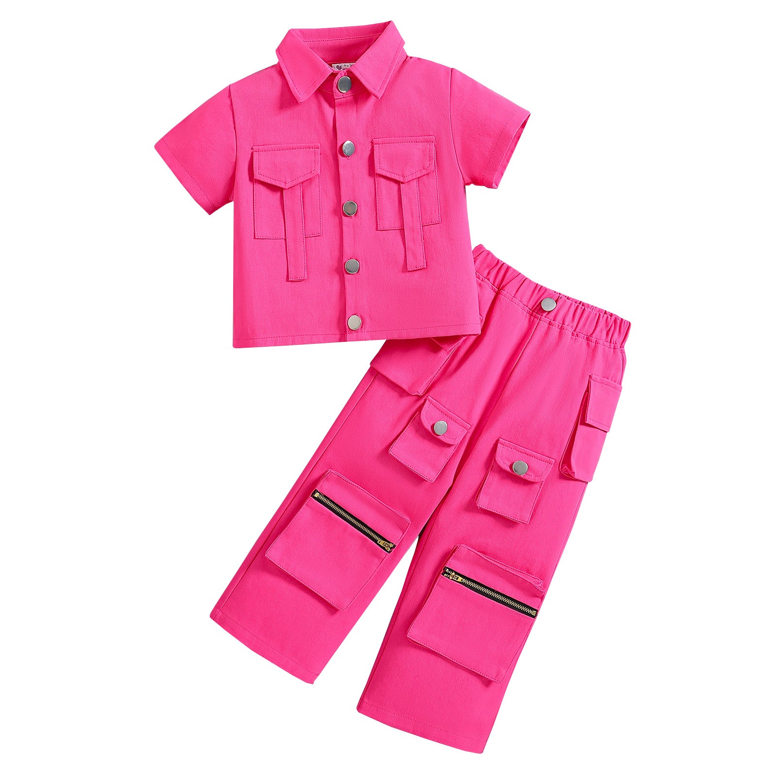 Girls Shirt Collar Shirt With Trousers