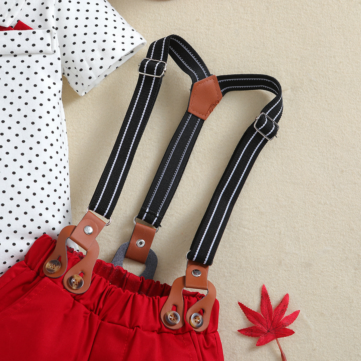 Red Infant Boys Printed Leotard with Shorts