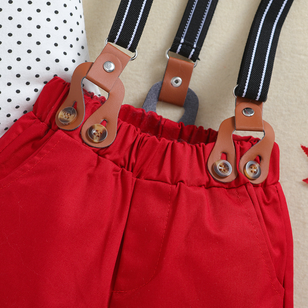 Red Infant Boys Printed Leotard with Shorts