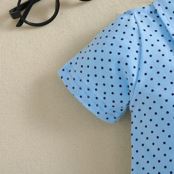 Infants Boys Blue Printed Shirt With Shorts