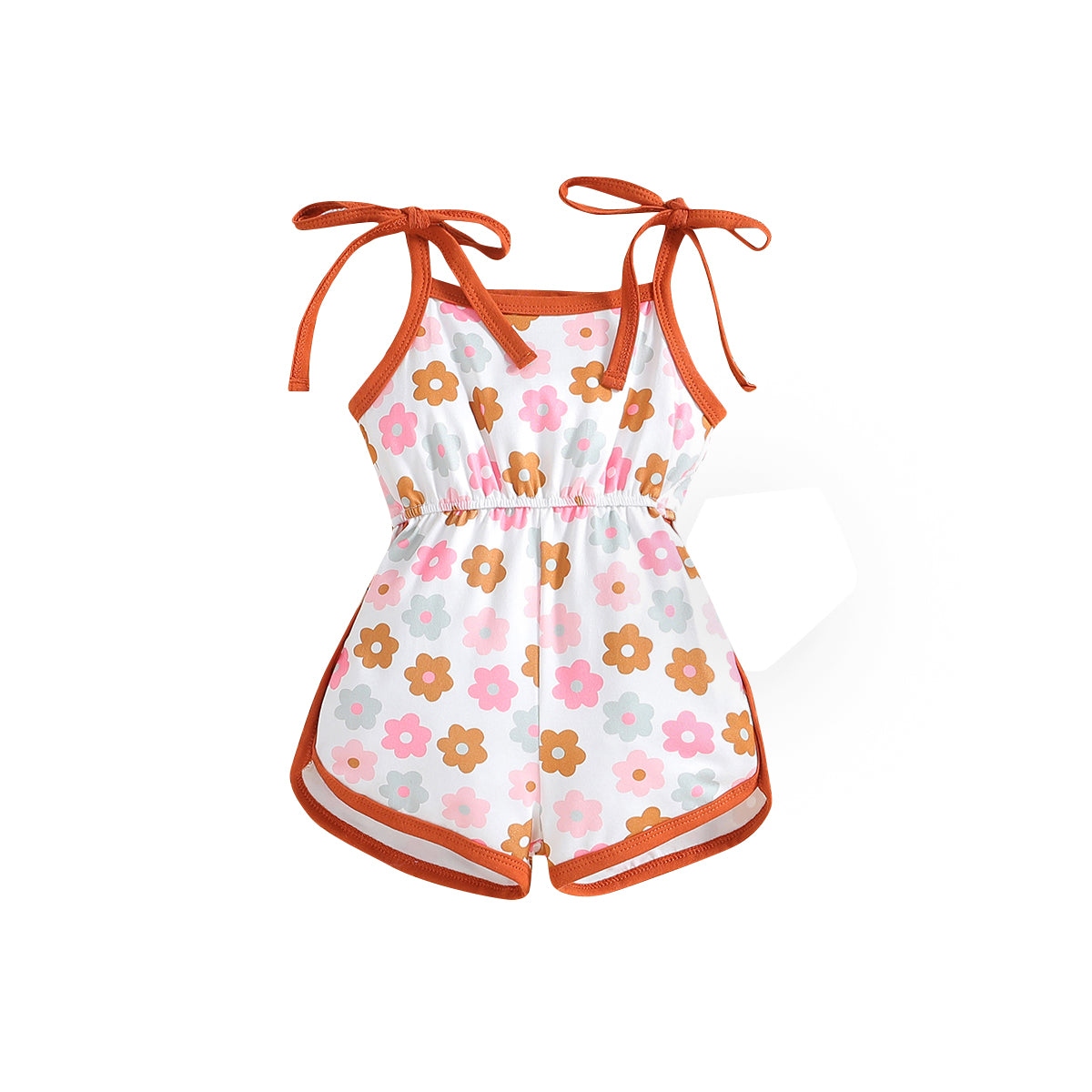 Infants Girls Floral Printed Cotton Romper