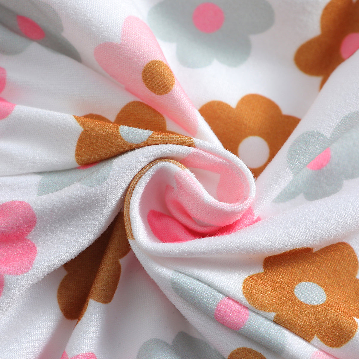 Infants Girls Floral Printed Cotton Romper