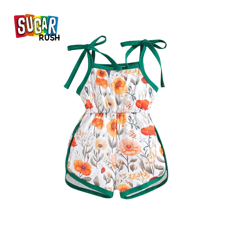 Infant Girls Printed Cotton Romper