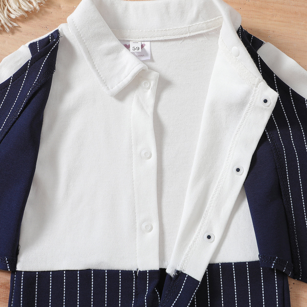 Boys Striped Cotton Rompers With Jacket