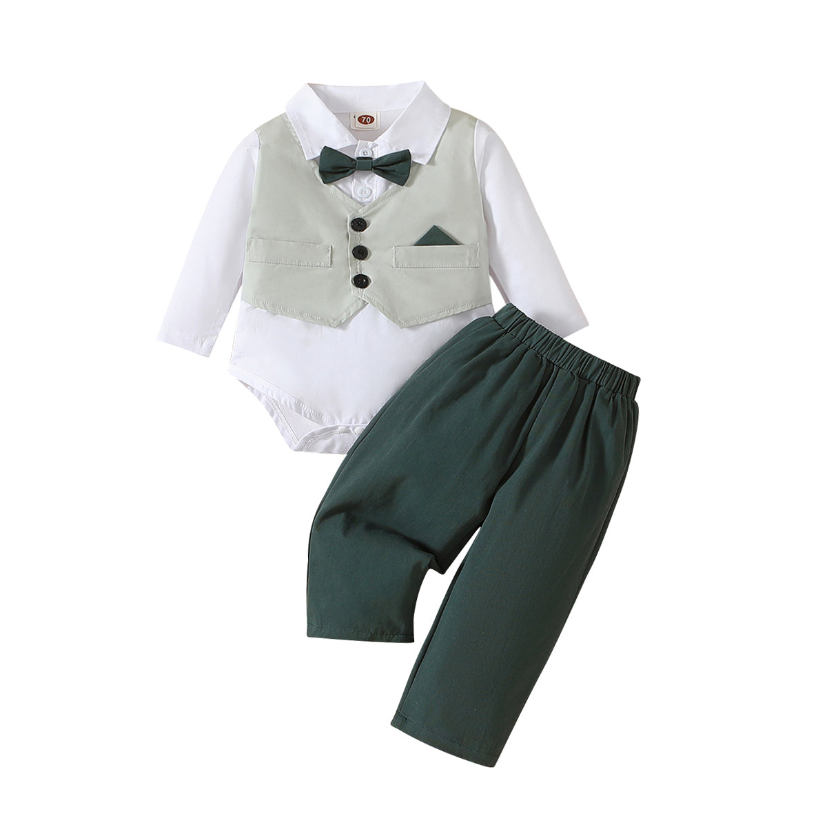 Infant Boys Cotton Three-Piece Suits
