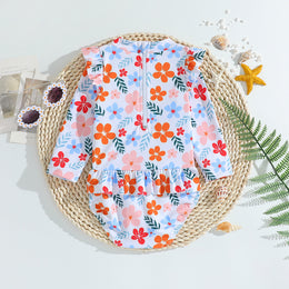 Girls Printed Long Sleeve Bodysuit