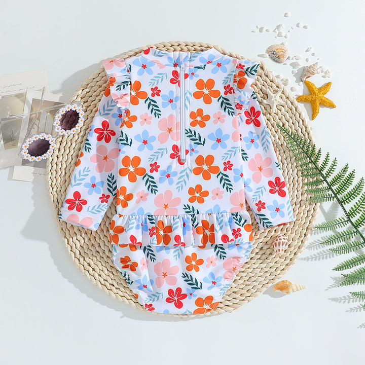 Girls Printed Long Sleeve Bodysuit