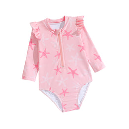 Girls Printed Round-Neck Bodysuit