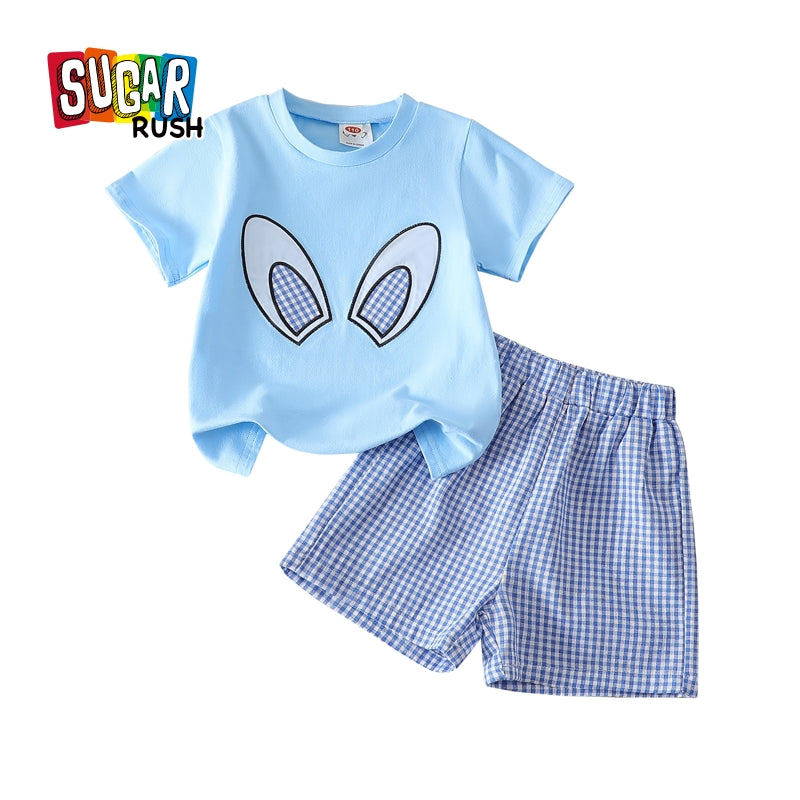 Boys Printed Round Neck T-shirt With Shorts