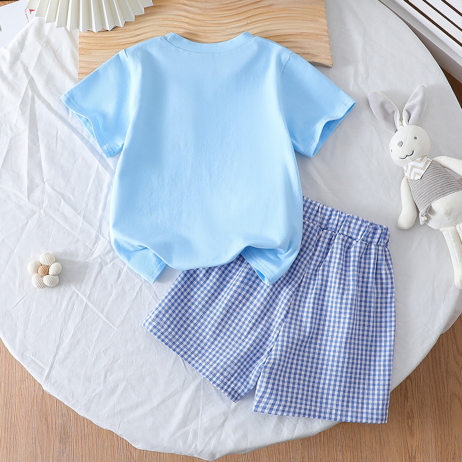 Boys Printed Round Neck T-shirt With Shorts