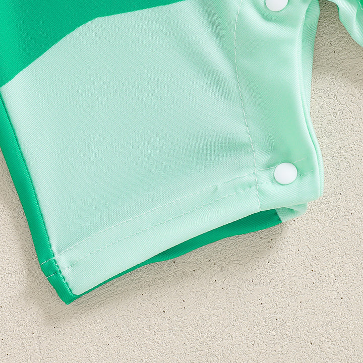 Boys Printed Round Neck Swimming Dress With Cap