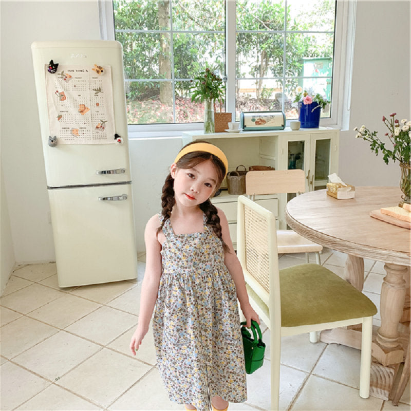 Girls Printed Fit-Flare Midi Dress