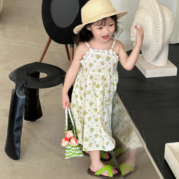 Girls Floral Printed A-Line Dress