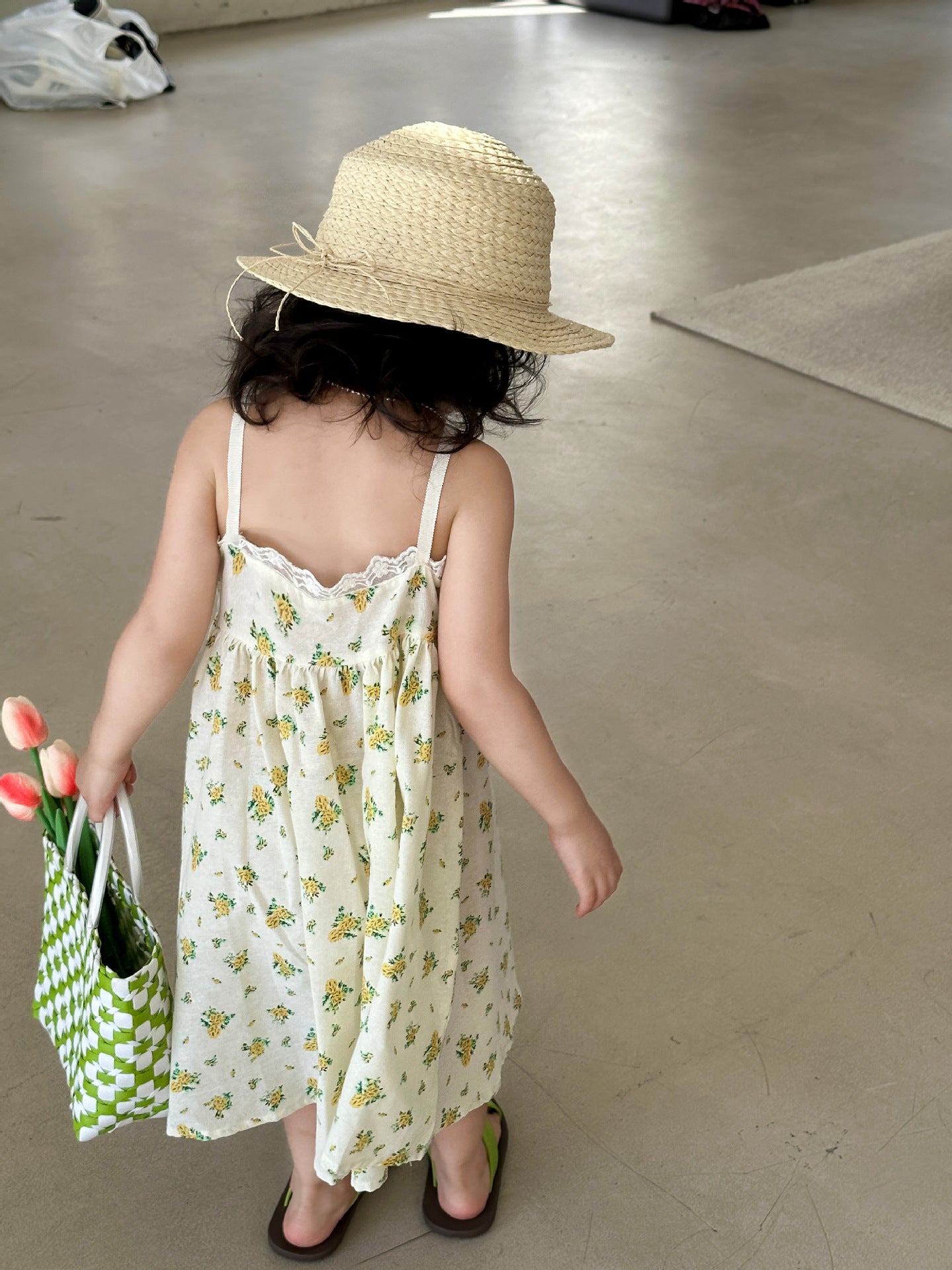 Girls Floral Printed A-Line Dress