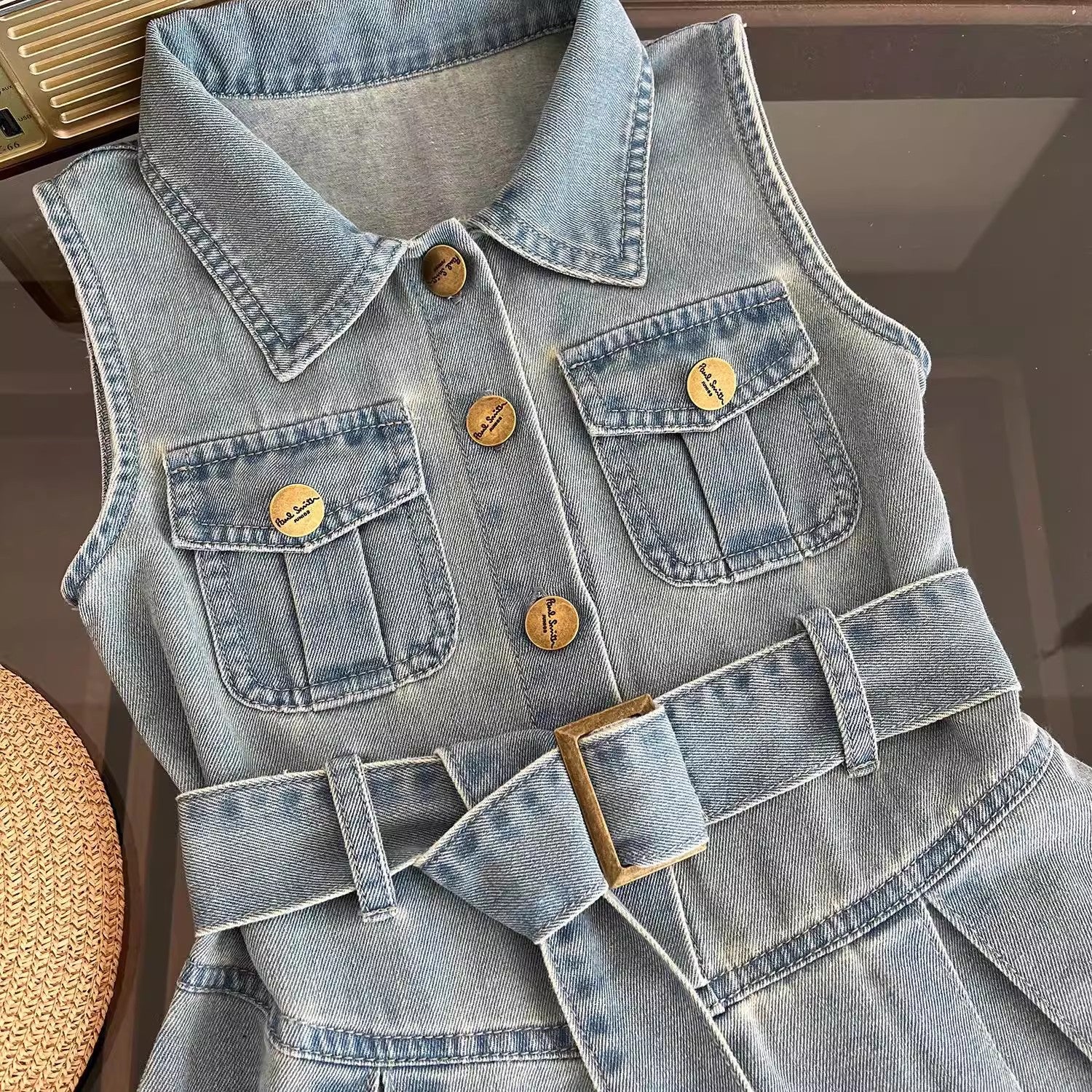 Girls Solid Shirt Collar Gathered or Pleated Cotton A-Line Dress
