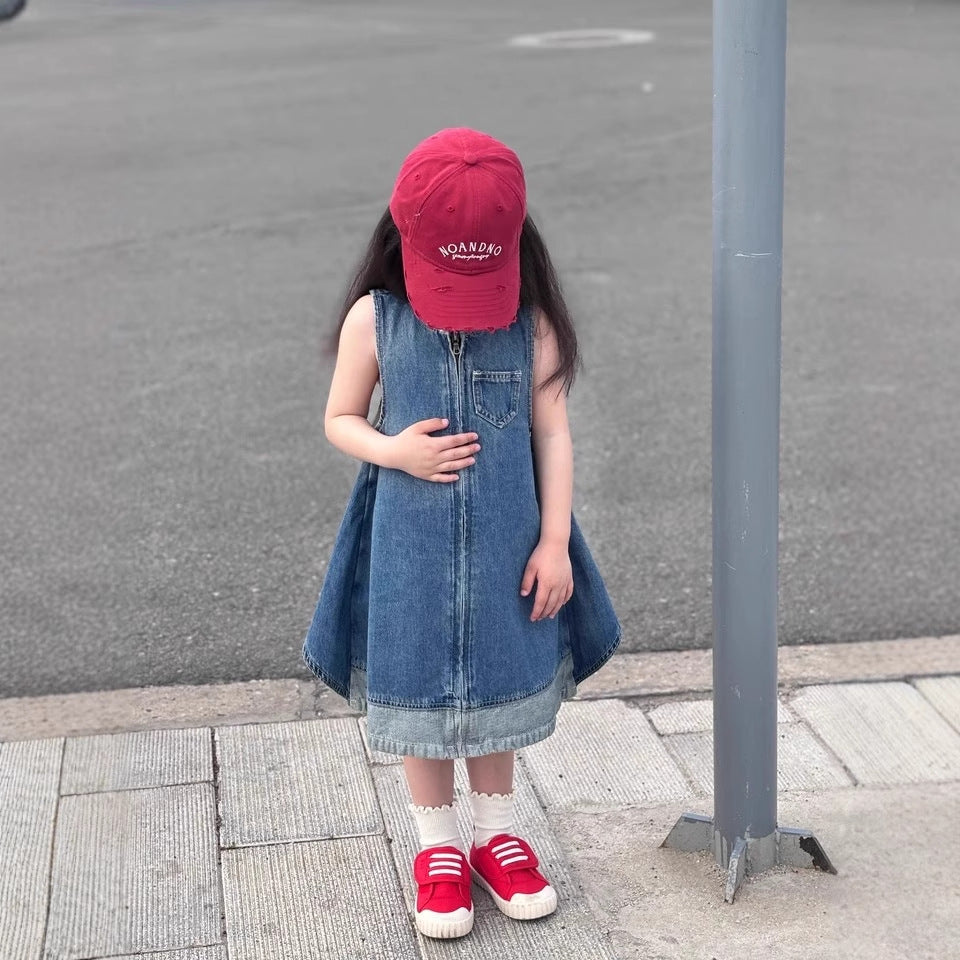 Girls Round Neck A-Line Dress