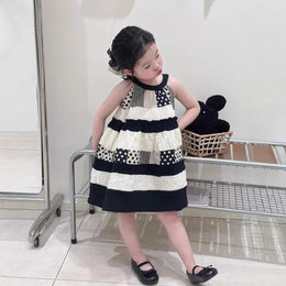 Girls Polka Dot Printed A-Line Dress