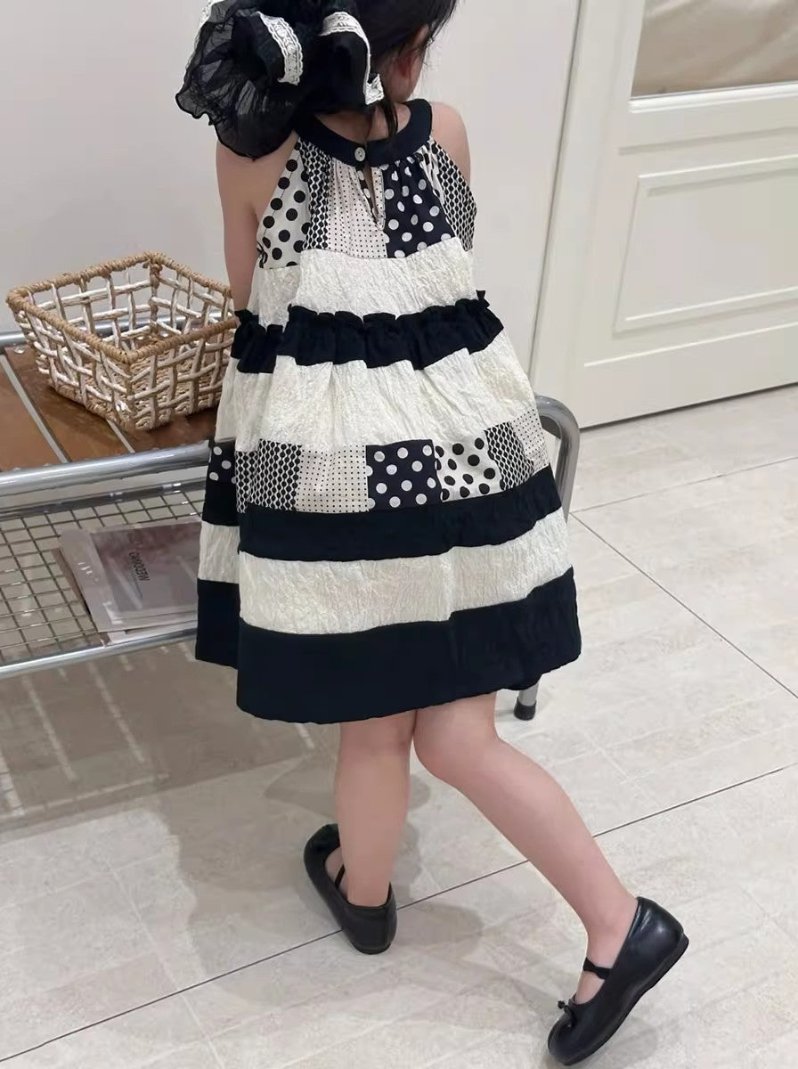 Girls Polka Dot Printed A-Line Dress